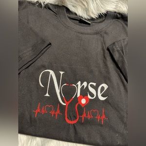 Nurse Embroidered T Shirt All Sizes.